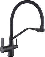 Mexen Duo kitchen faucet, black - 671701-70