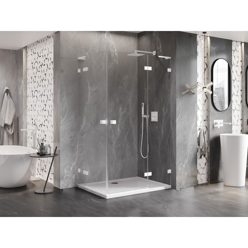 Mexen Lunar L Duo shower cabin hinged right 95 x 90 cm, transparent, white - 834L-095P-090L-20-00