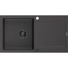 Mexen Leo 1-compartment granite sink with a drip tray 900 x 500 mm, spotted black, siphon Black - 6501901010-76-B