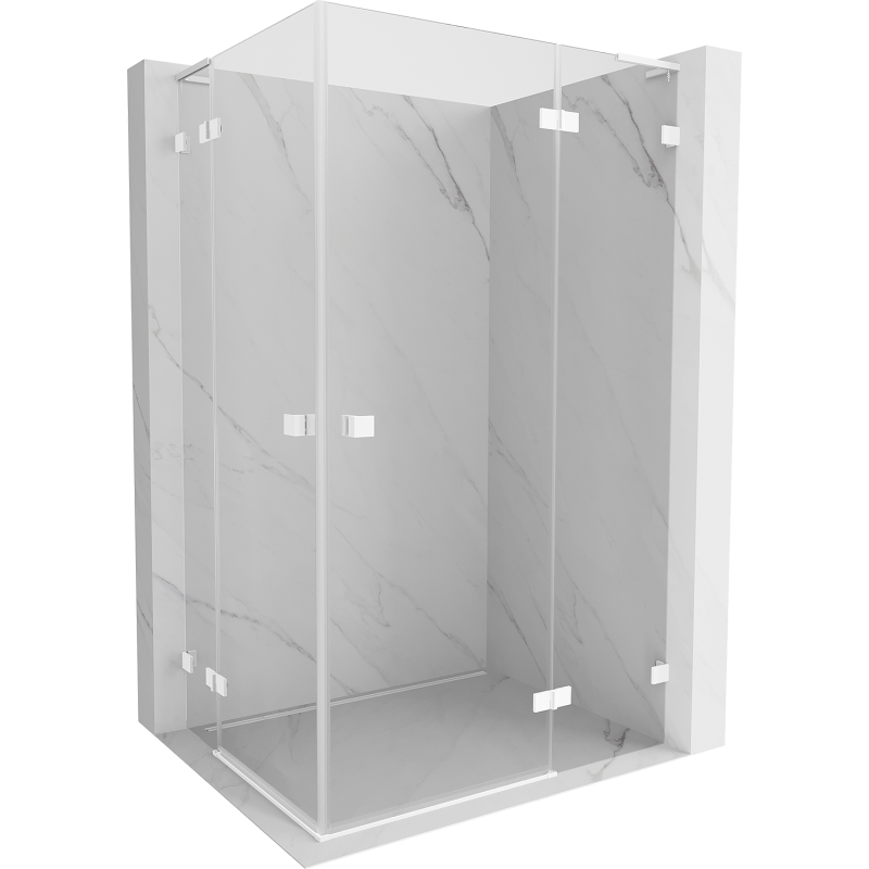 Mexen Lunar L Duo right swing shower cabin 105 x 70 cm, transparent, white - 834L-105P-070L-20-00