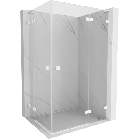Mexen Lunar L Duo Right-Hinged Shower Cabin 105 x 85 cm, Transparent, White - 834L-105P-085L-20-00