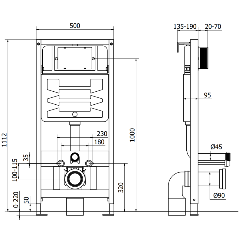 Mexen Fenix Slim Concealed WC Frame Set with Rico WC Bowl, White Gloss - 6103372XX00