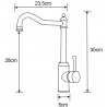 Mexen Inu kitchen mixer tap, inox - 672200-99
