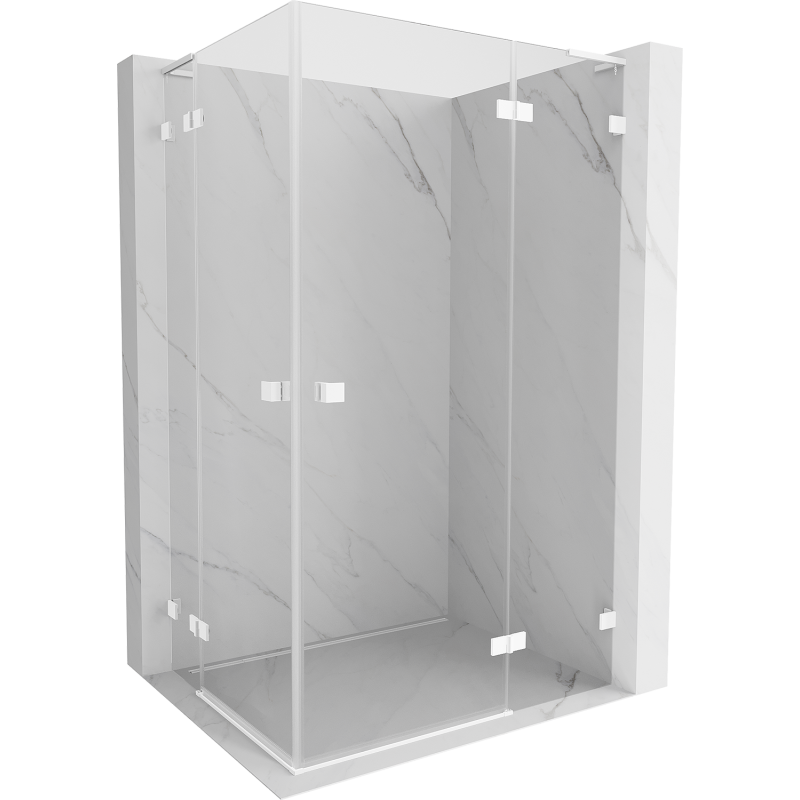 Mexen Lunar L Duo right hinged shower cabin 120 x 110 cm, transparent, white - 834L-120P-110L-20-00