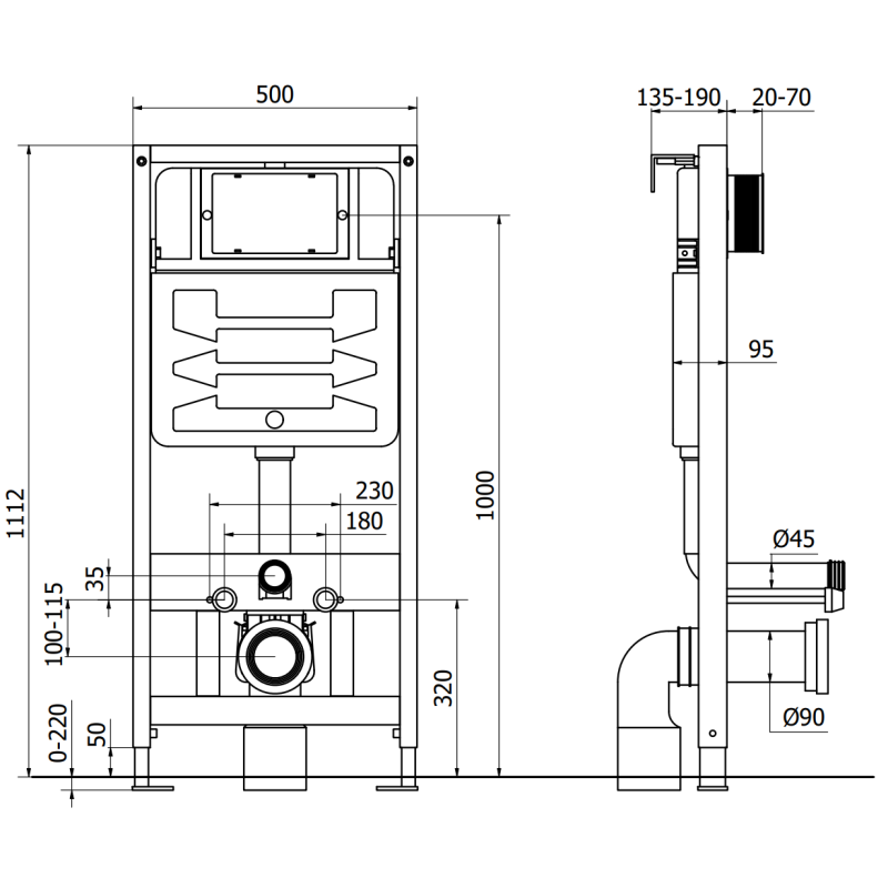 Mexen Slim Fenix concealed WC frame set with Elis WC bowl, white gloss - 6103391XX00