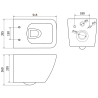 Mexen flush-mount Felix XS-F toilet frame and bowl set Vega and soft close toilet seat set, White - 68030654000