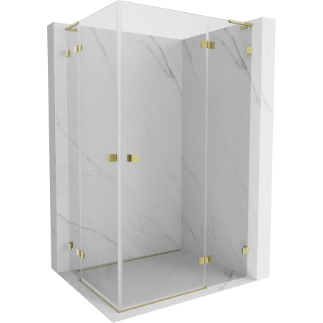 Mexen Lunar L Duo Shower Cabin Hinged Right 100 x 75 cm, Transparent, Gold - 834L-100P-075L-50-00