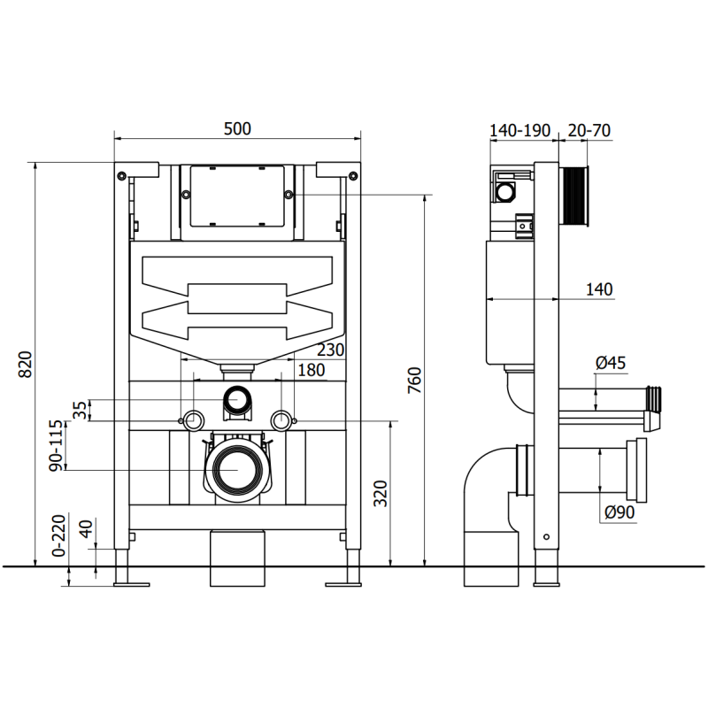 Mexen concealed toilet system Fenix XS-F with Rico toilet bowl and soft-close seat, light grey matte - 68030724061