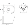 Mexen flush-mount Felix XS-F toilet frame and bowl set Rico and soft close toilet seat set, Light grey matt - 68030724061