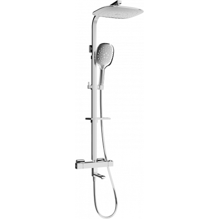 Mexen CQ22 bathtub-shower set with rain showerhead and thermostatic faucet, chrome - 779102295-00