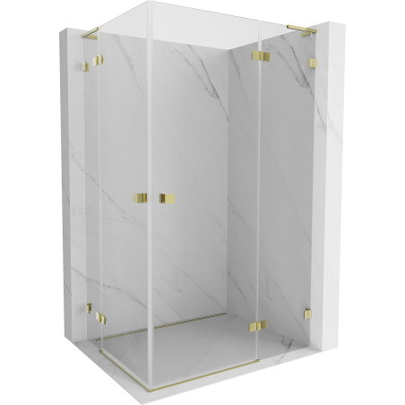Mexen Lunar L Duo Shower Enclosure Right Hinged 115 x 100 cm, Transparent, Gold - 834L-115P-100L-50-00