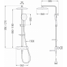 Mexen CQ22 bathtub-shower set with rain showerhead and thermostatic faucet, chrome - 779102295-00