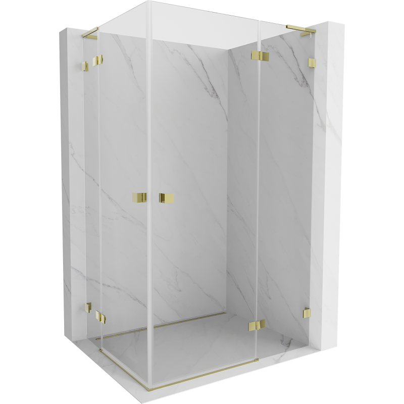 Mexen Lunar L Duo Right-Swing Shower Cabin 120 x 95 cm, Transparent, Gold - 834L-120P-095L-50-00