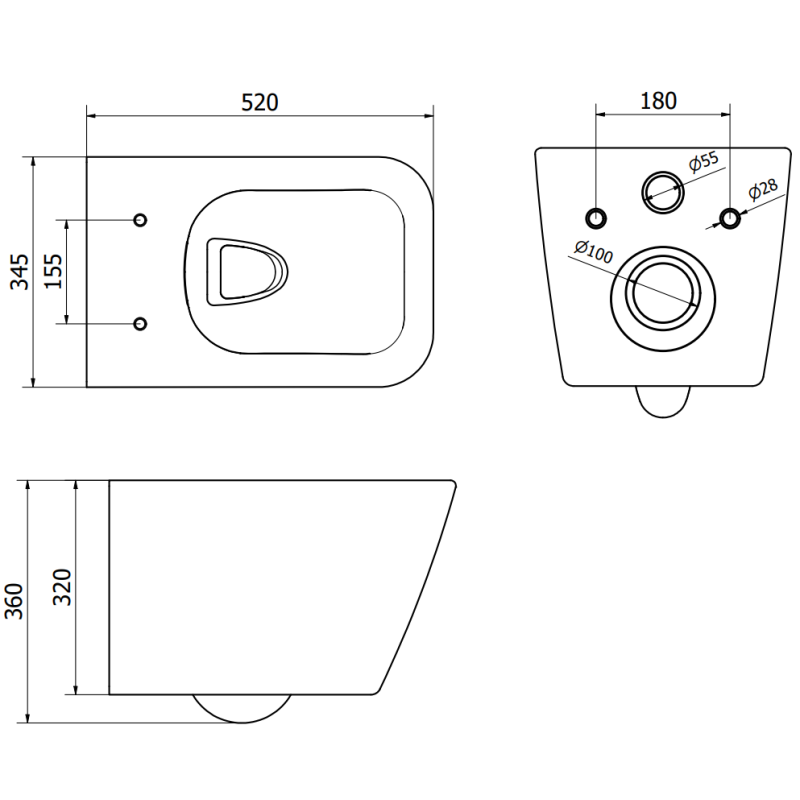 Mexen Cube WC Concealed Set Fenix XS-U with Toilet Bowl and Soft-Close Seat, White Gloss - 68530924000