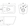 Mexen flush-mount Felix XS-U toilet frame and bowl set Cube and soft close toilet seat set, White - 68530924000