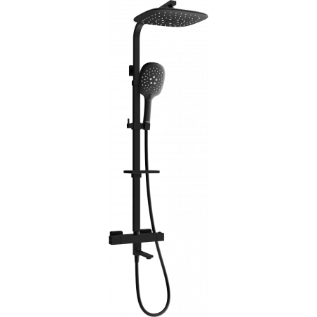 Mexen CQ22 bathtub-shower set with rain shower and thermostat mixer, black - 779102295-70