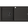 Mexen Leo 1-compartment granite sink with a drip tray 900 x 500 mm, Black/Gold metallic, siphon Black - 6501901010-75-B