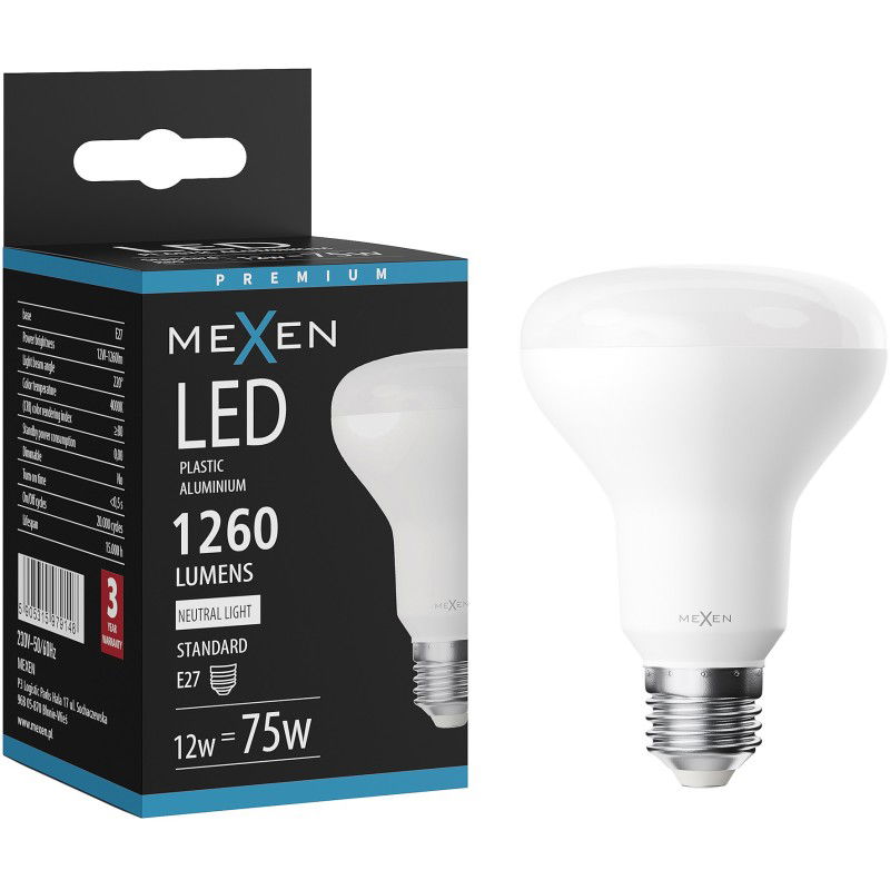 Mexen Nova LED Bulb E27, R80, 12W, Neutral - 4000K, 1260 lm - L105-E27-1240-01