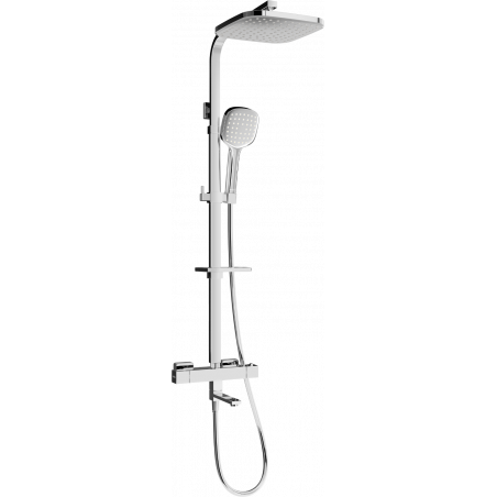 Mexen CQ33 bath and shower set with a rainmaker and thermostatic mixer tap, Chrome - 779103395-00