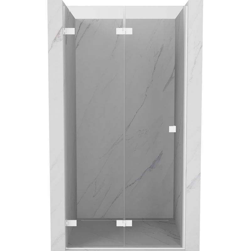 Mexen Lunar-F left folding shower door 50 cm, transparent, white - 836-050-000-20-00-L