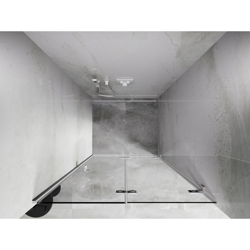 Mexen Lunar-F folding shower door right 50 cm, transparent, white - 836-050-000-20-00-P