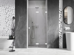 Mexen Lunar-F folding shower door right 55 cm, transparent, white - 836-055-000-20-00-P