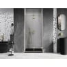 Mexen Lunar-F folding shower door right 50 cm, transparent, brushed gold - 836-050-000-55-00-P