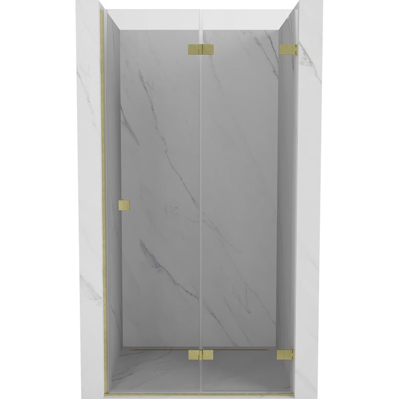 Mexen Lunar-F folding shower door right 50 cm, transparent, brushed gold - 836-050-000-55-00-P