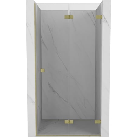 Mexen Lunar-F folding shower door right 50 cm, transparent, brushed gold - 836-050-000-55-00-P