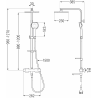 Mexen CQ33 bath and shower set with a rainmaker and thermostatic mixer tap, White/Chrome - 779103395-21