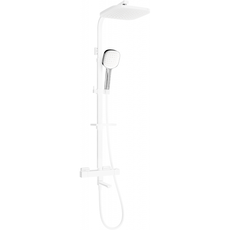 Mexen CQ33 bath and shower set with a rainmaker and thermostatic mixer tap, White/Chrome - 779103395-21
