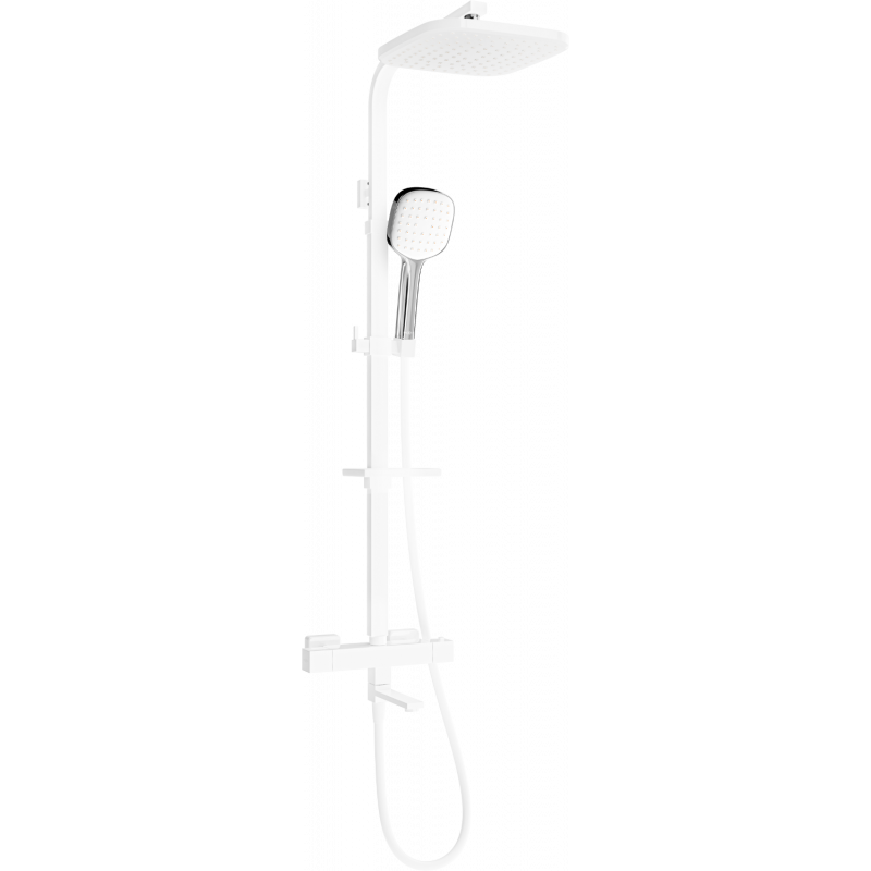 Mexen CQ33 bath-shower set with showerhead and thermostatic tap, white/chrome - 779103395-21