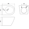 Mexen flush-mounted Felix B bidet frame and bidet set Lena, Black gloss - 69935224870