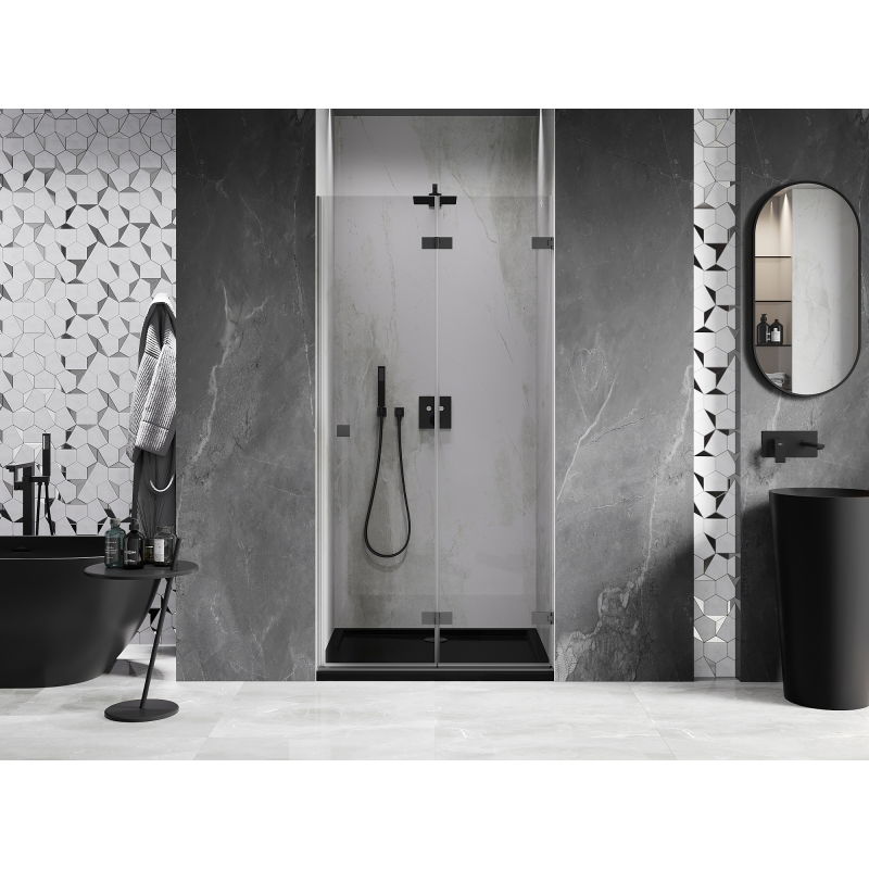 Mexen Lunar-F folding shower door right 50 cm, transparent, gun metal - 836-050-000-95-00-P