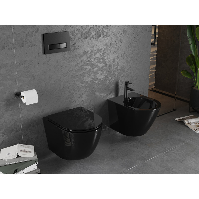 Mexen Lena Fenix B concealed bidet set with bidet, black gloss - 69935224870