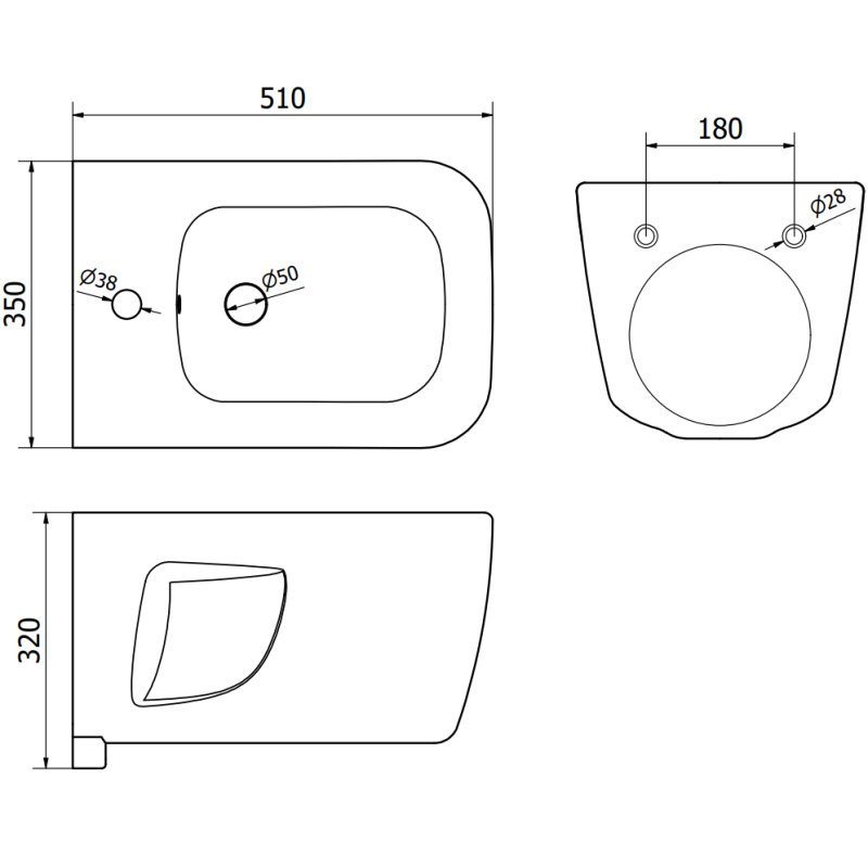 Mexen Margo Fenix B Concealed Bidet Frame Set with Bidet, White - 69935425100