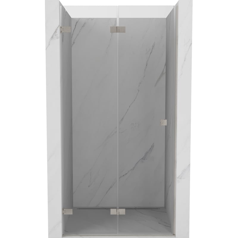 Mexen Lunar-F folding shower door left 55 cm, transparent, brushed nickel - 836-055-000-97-00-L