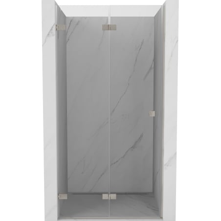Mexen Lunar-F folding shower door left 55 cm, transparent, brushed nickel - 836-055-000-97-00-L