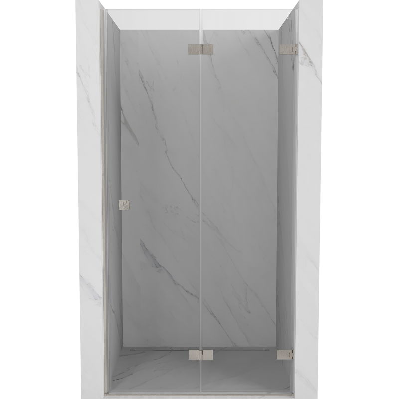 Mexen Lunar-F folding shower door right 55 cm, transparent, brushed nickel - 836-055-000-97-00-P