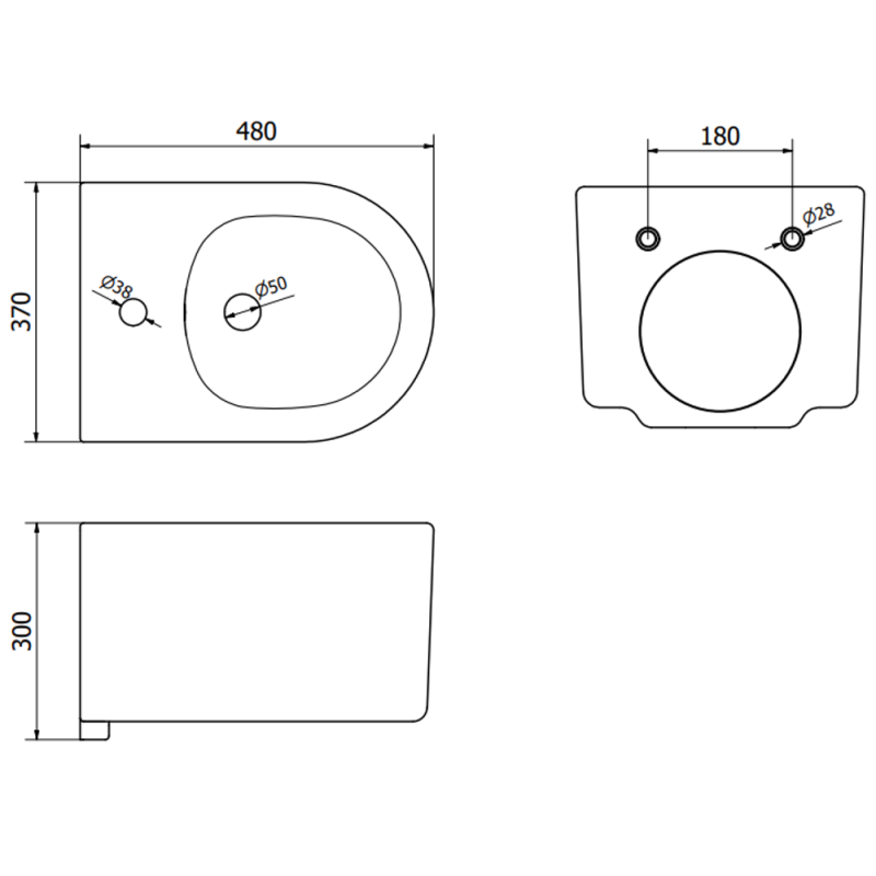 Mexen Fenix B recessed bidet frame set with Sofia bidet, matte black - 69935544885