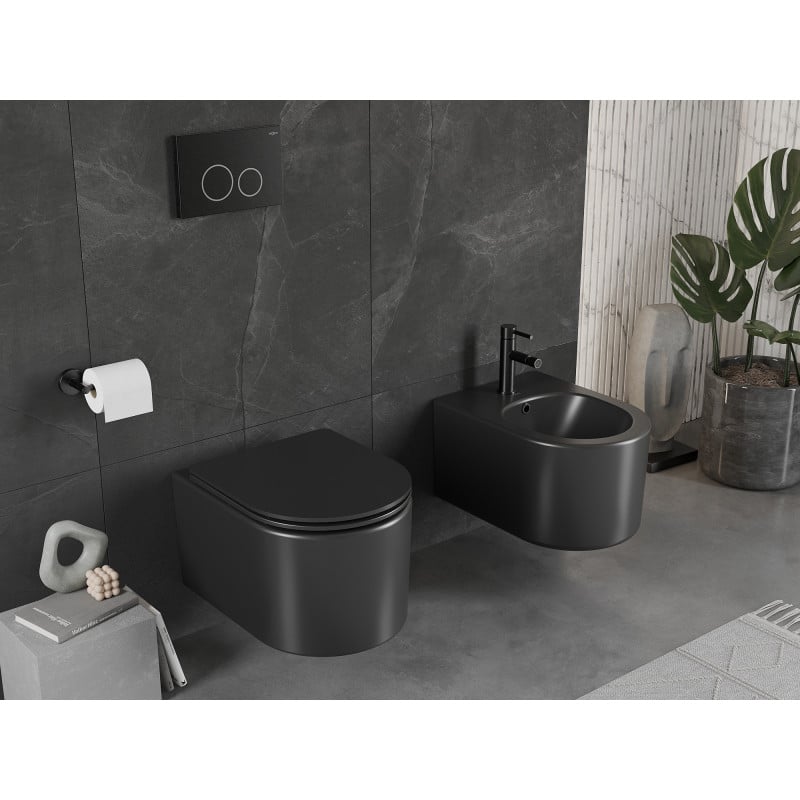 Mexen Fenix B recessed bidet frame set with Sofia bidet, matte black - 69935544885
