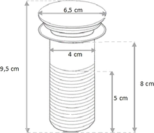 Mexen click-clack plug round, gray stone - 79910-65