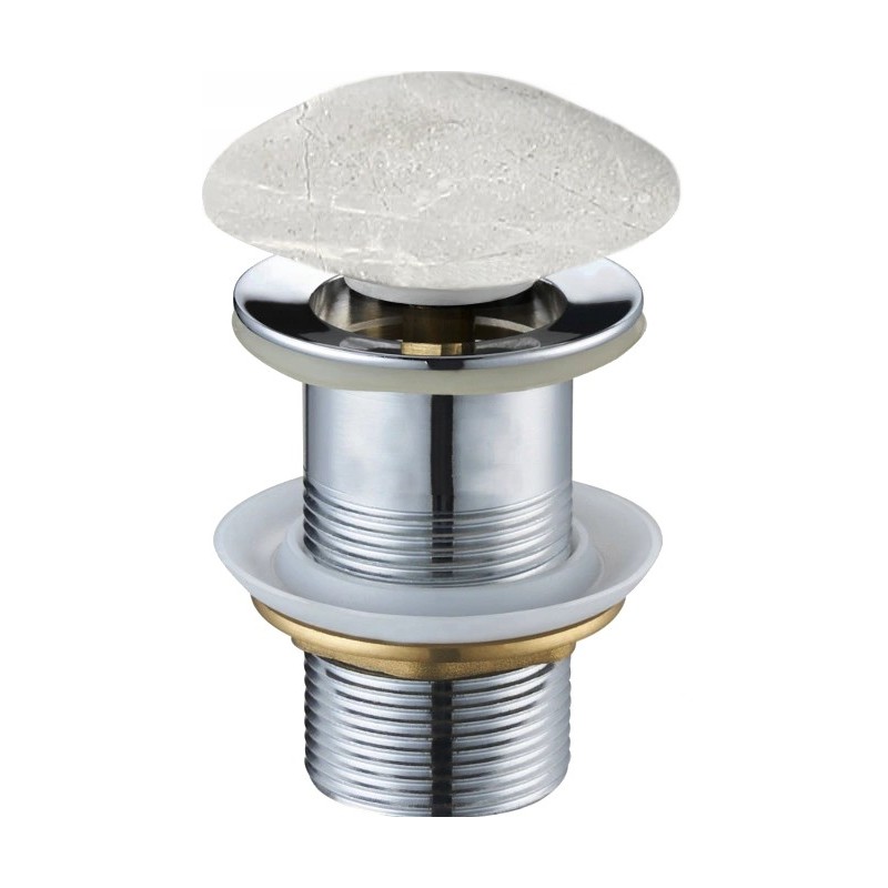 Mexen click-clack round plug, gray stone - 79910-91
