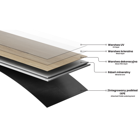 Mexen Worcester  French Herringbone Vinyl Panels 650 x 127 mm SPC 6.5 mm, IXPE Underlay 1.5 mm, 4 V-Groove, Oak - F1285