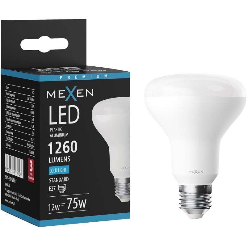 Mexen Nova LED Bulb E27, R80, 12W, Cold - 6500K, 1260 lm - L105-E27-1265-01