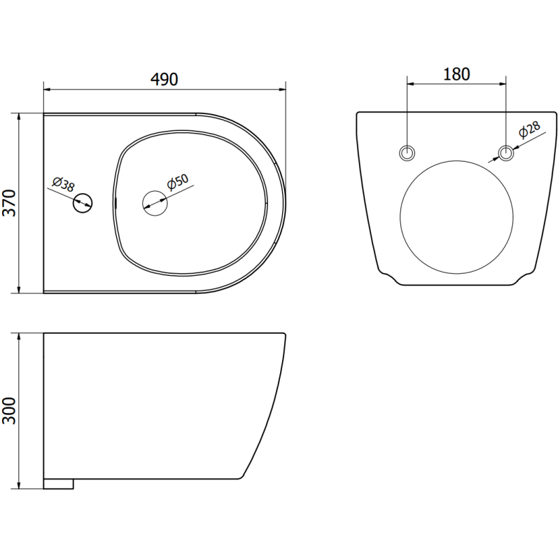 Mexen Carmen Fenix B Concealed Bidet Frame Set with Bidet, White - 69935884900