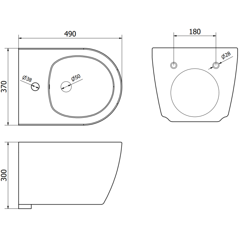 Mexen Carmen subframe bidet set Fenix B with bidet, black matte - 69935884985