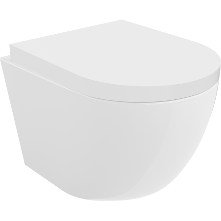 Mexen Lena Rimless toilet bowl with a hard soft close toilet seat, Thermosetting polymer, White - 30220200