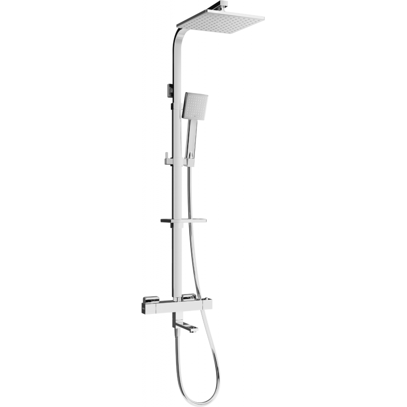 Mexen CQ45 bath and shower set with a rainmaker and thermostatic mixer tap, Chrome - 779104595-00