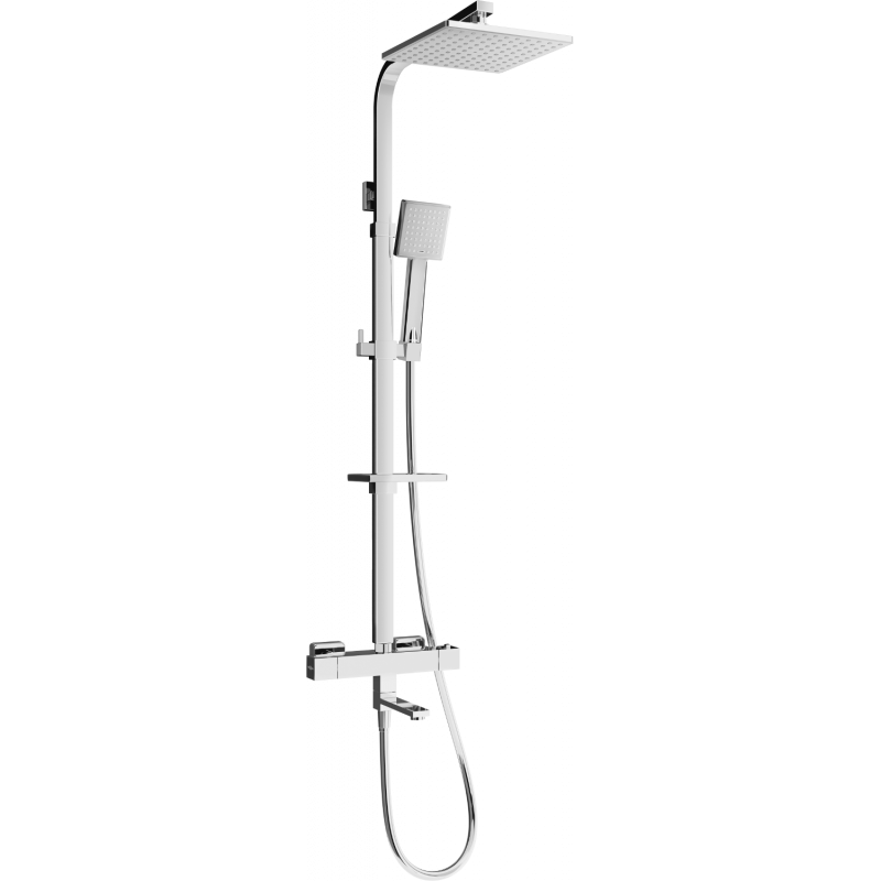 Mexen CQ45 bathtub-shower set with rain shower and thermostatic faucet, chrome - 779104595-00